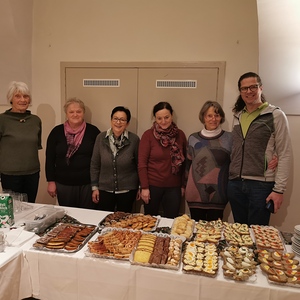 das Team beim Kaffee